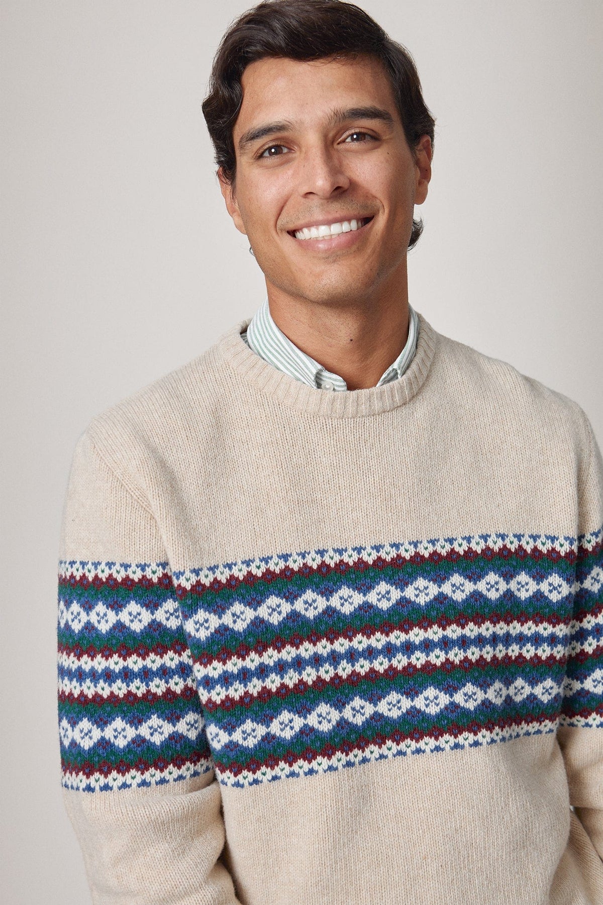 The Lambswool Jacquard Beige-2