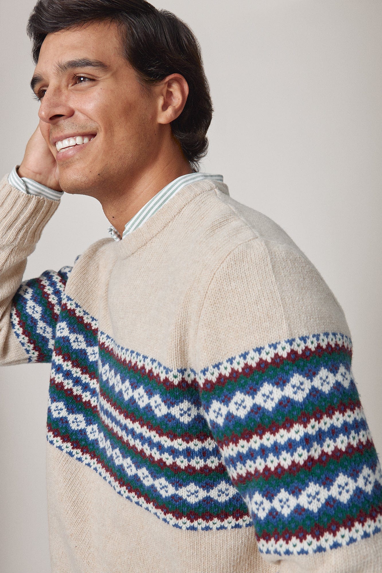 The Lambswool Jacquard Beige-zoom-3