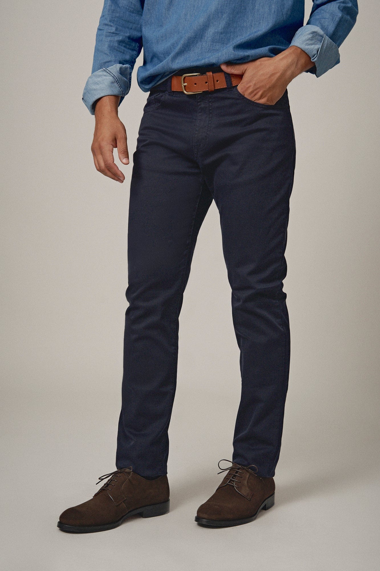 The 5 Pocket Grainy Azul Marino