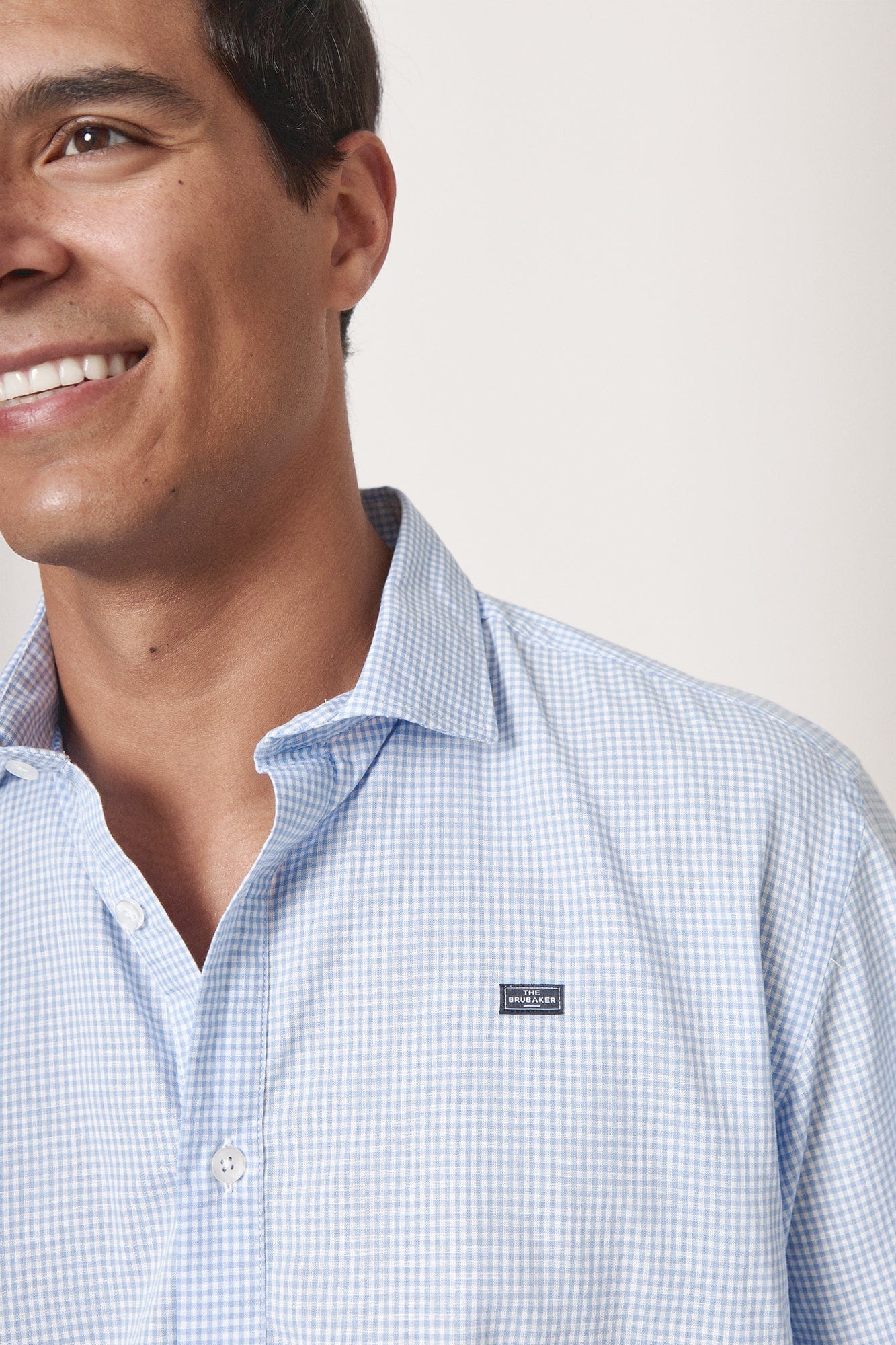 The Cotton Linen Polera Cuadro Pequeño Azul-zoom-2