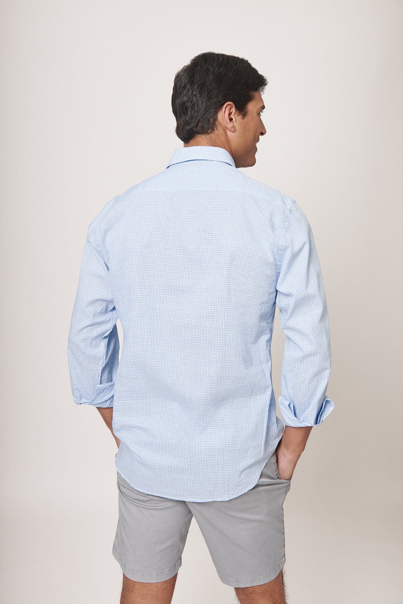 The Cotton Linen Polera Cuadro Pequeño Azul-zoom-4